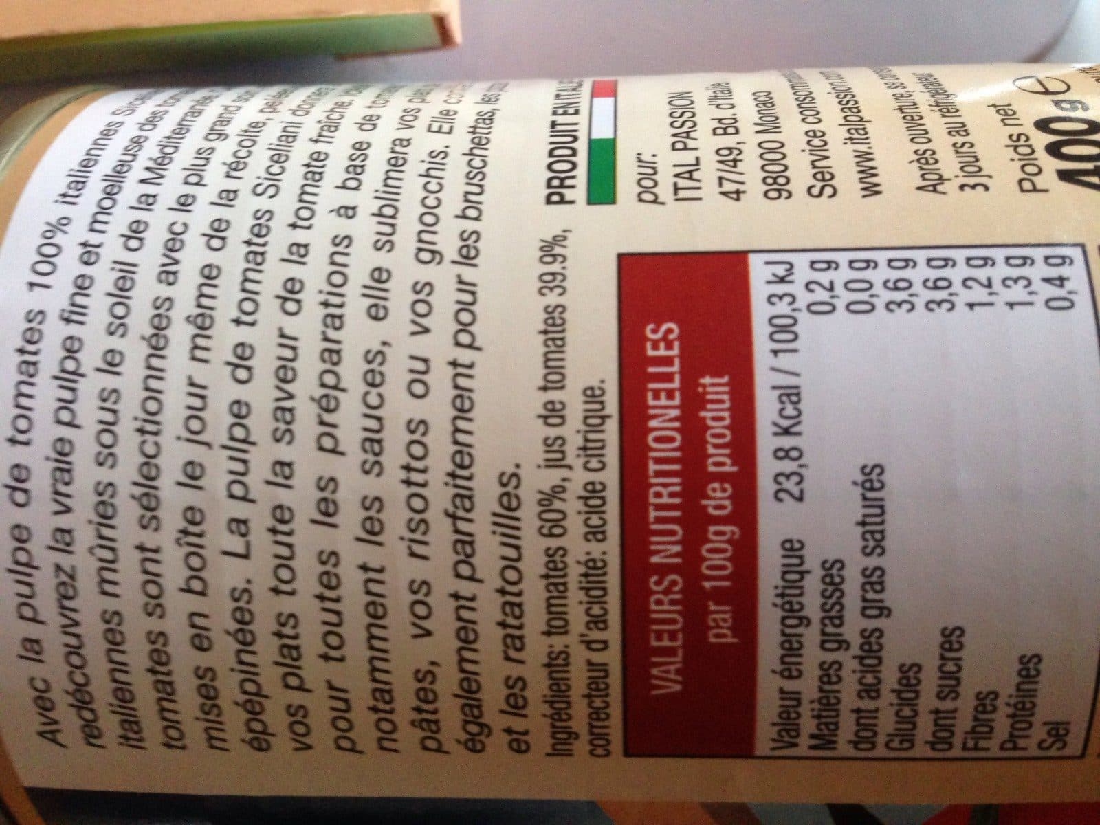 SICELIANI Pulpe de tomate fraiche packshot