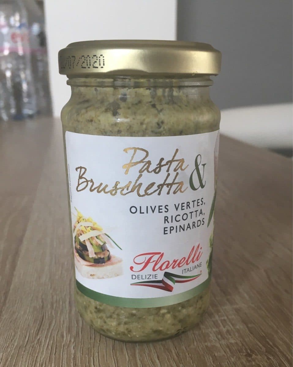 Florelli Pasta & Bruschetta Olives Vertes, Ricotta, Epinards packshot