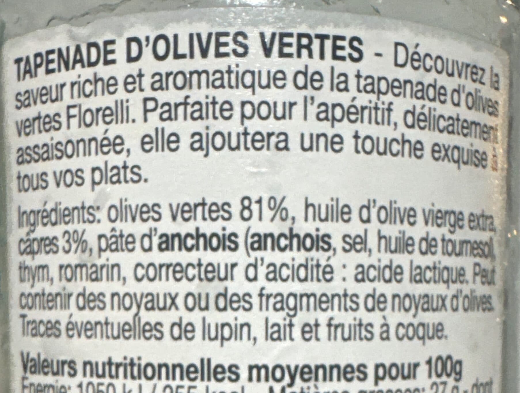 Florelli Les Tartinables Tapenade d'Olives Vertes packshot
