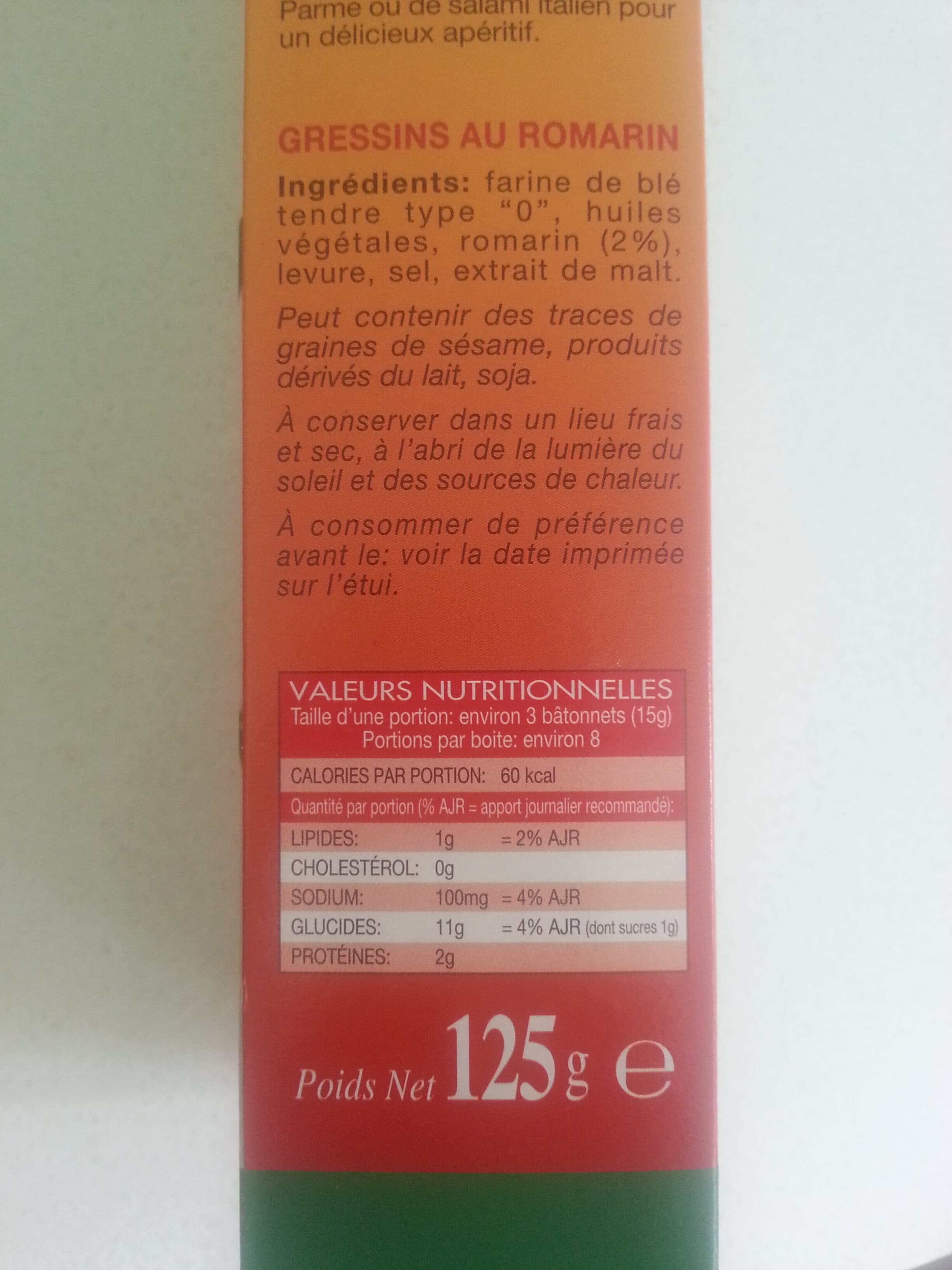 Artesami Grissini Romarin - Bâtonnets de pain croquants à l'Italienne packshot
