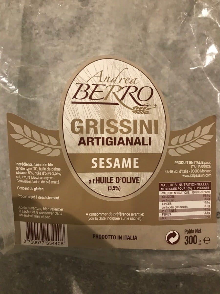 Open Food Facts Grissini au Sésame packshot
