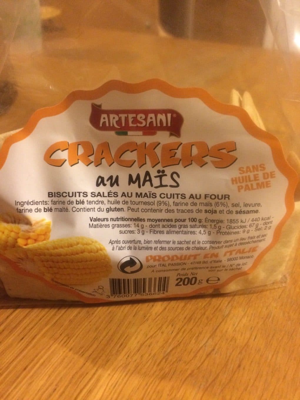 Artesani Crackers au maïs packshot