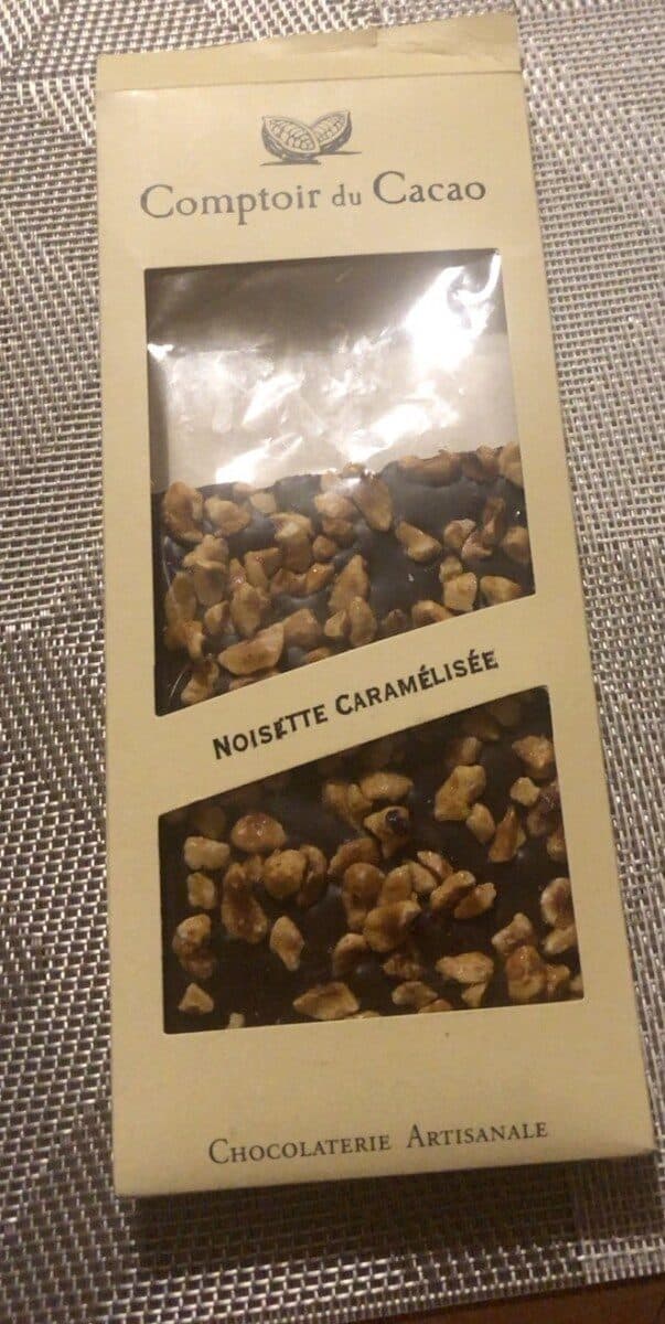 Comptoir du Cacao Tablette noire Noisette Caramelisée packshot