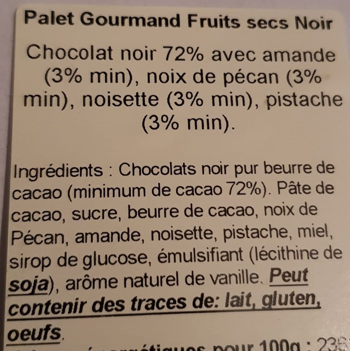 Open Food Facts Palet gourmand fruit secs noir packshot