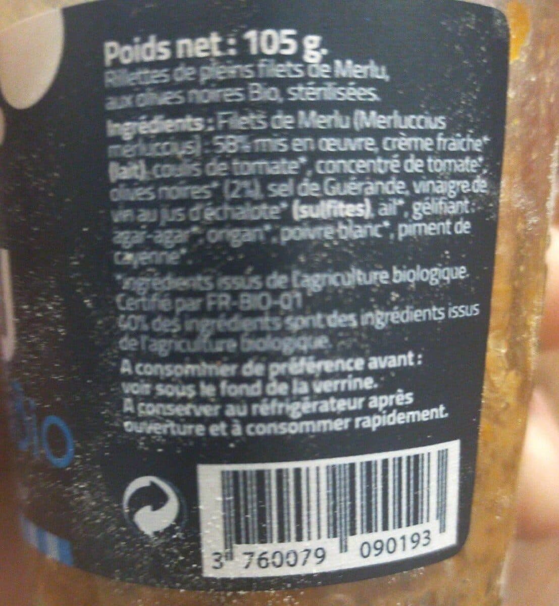 Open Food Facts Rillettes de pleins filets de Merlu aux olives noires packshot