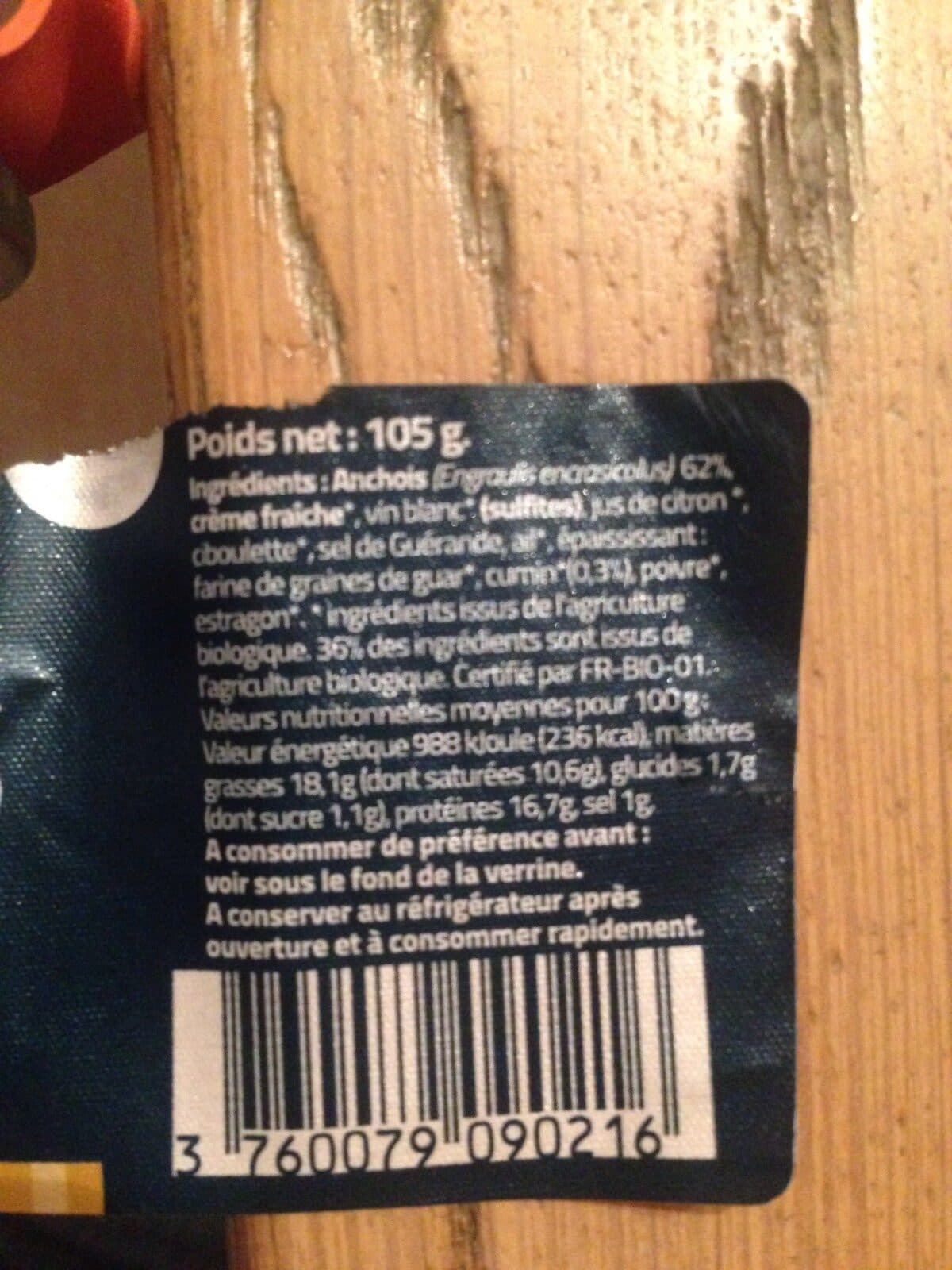 Open Food Facts Anchois au cumin bio packshot