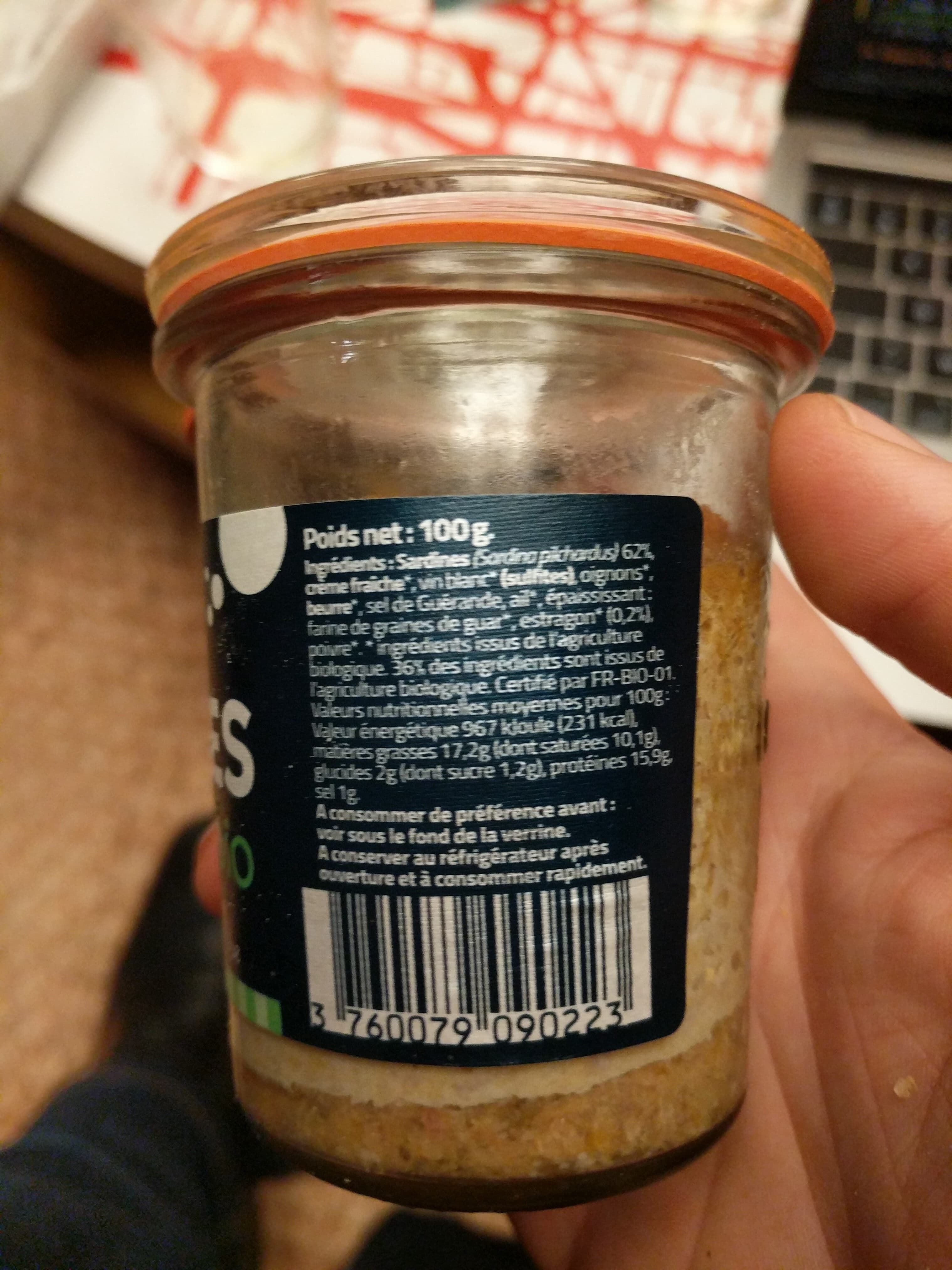 L'Apéro du Poissonnier Rillettes de Sardines a l'Estragon Bio packshot