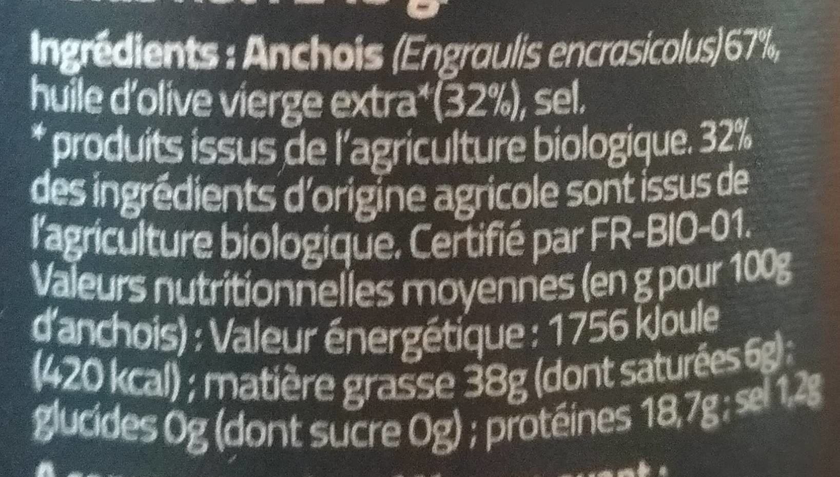 Open Food Facts Anchois à l'huile d'olive bio packshot