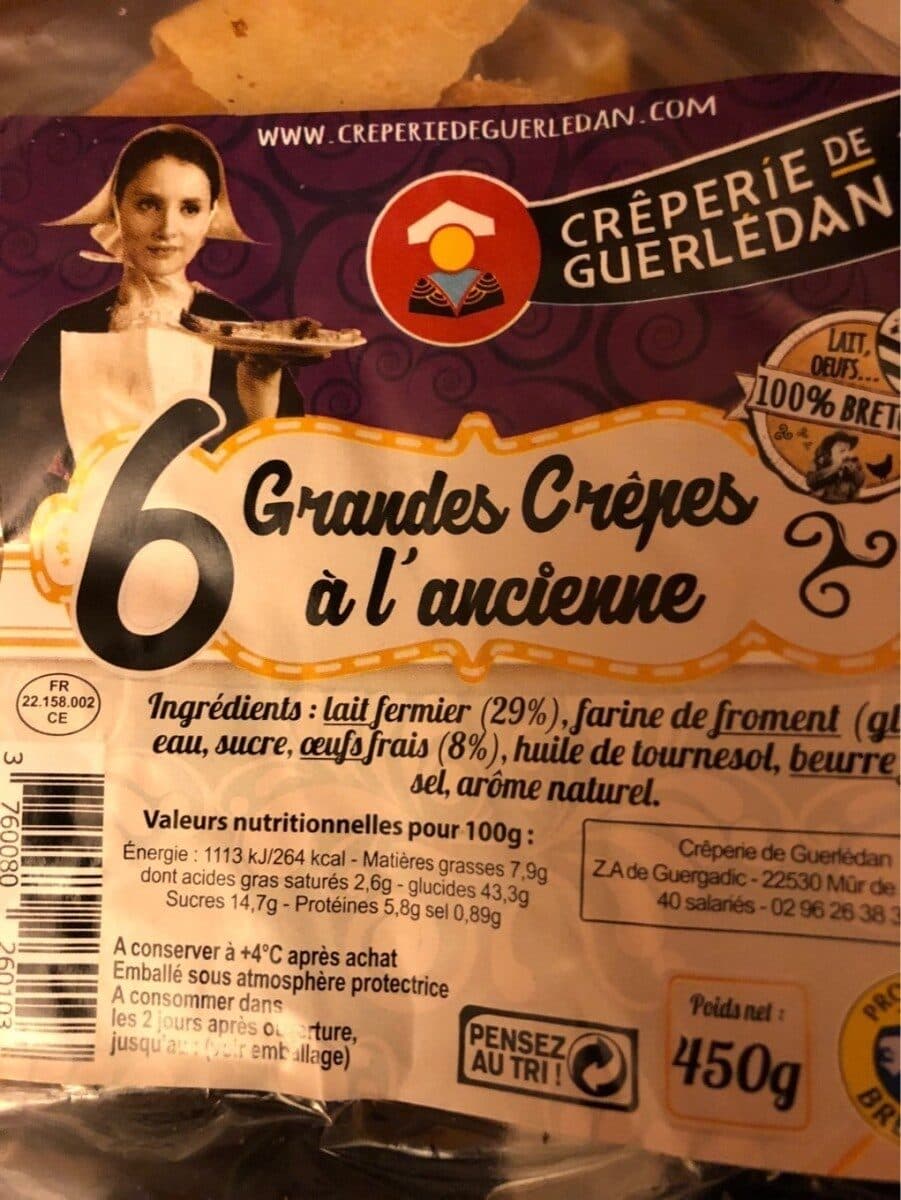 Créperie Guerledan 6 crêpes à l'ancienne au lait de ferme packshot