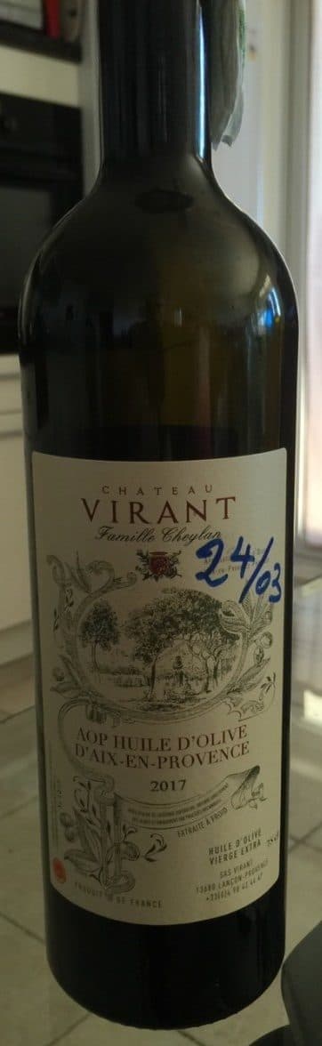 Château Virant Huile d'olive AOP 2015 Château Virant packshot
