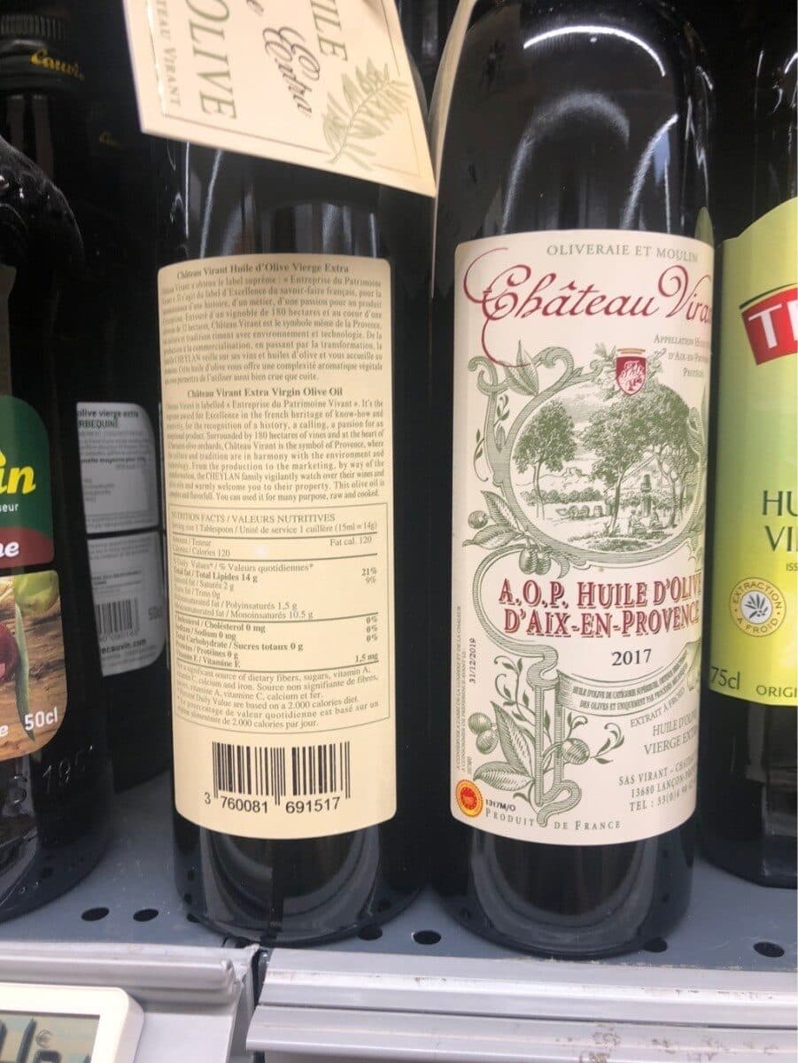 Château Virant Huile d'olive, A.O.C., Aix en Provence, vierge extra packshot