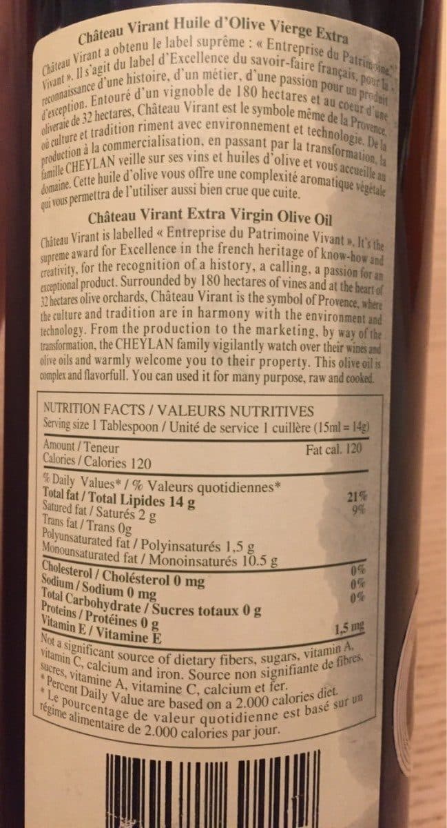 Château Virant Huile d'olives packshot