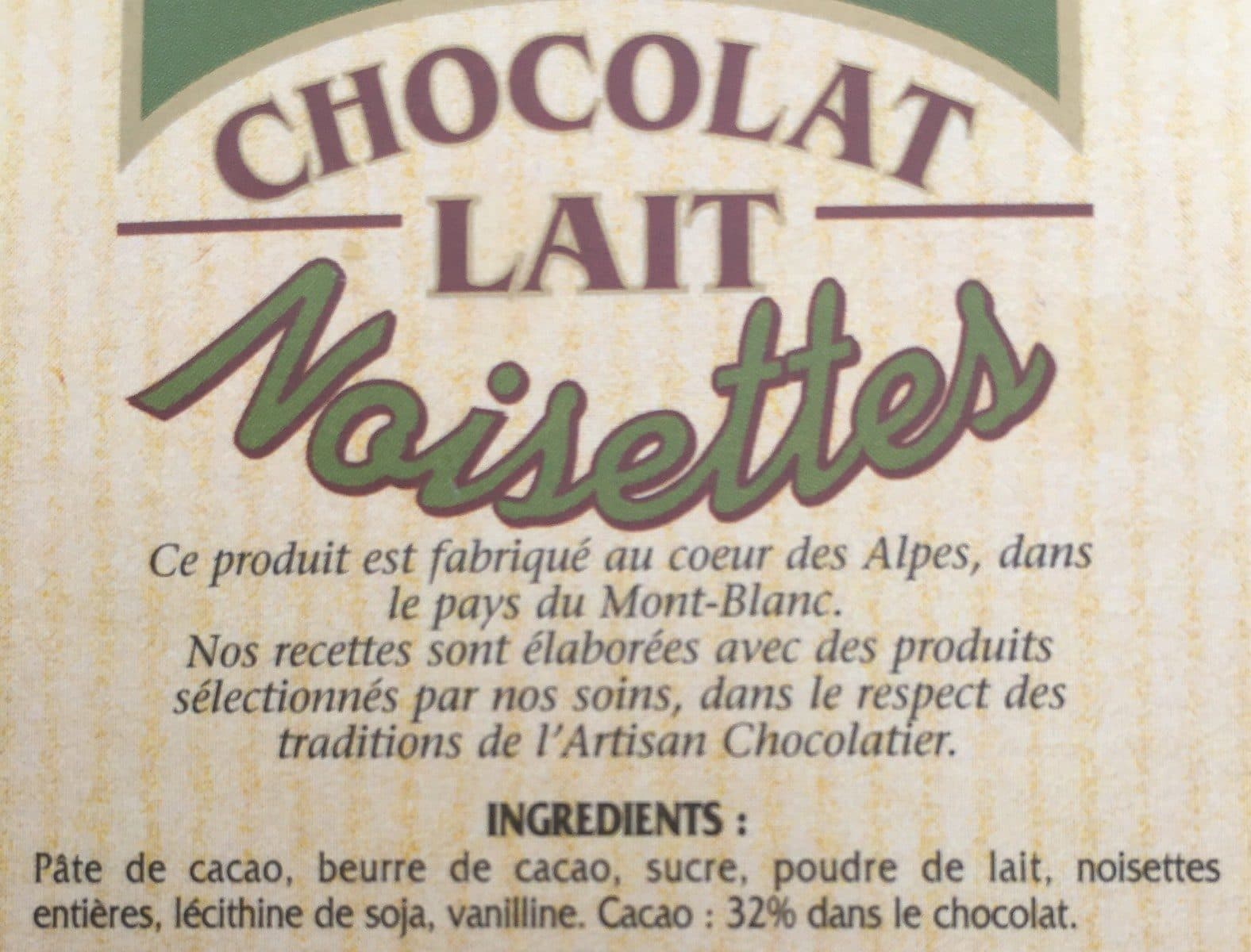Chocolaterie du Mont-Blanc Chocolat lait packshot