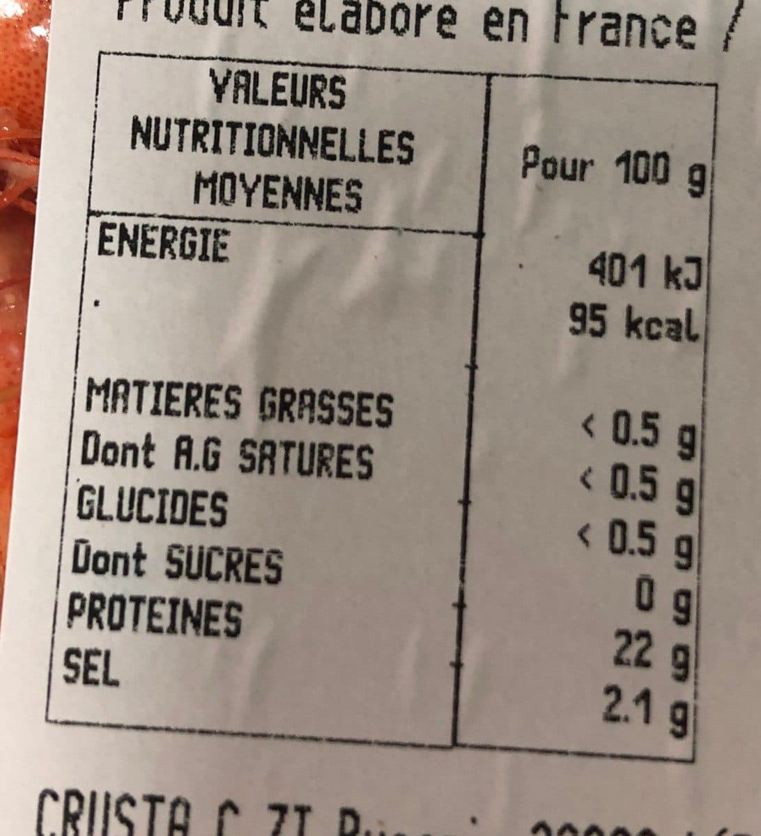 Open Food Facts Crevettes cuites refrigerees 60/80 packshot
