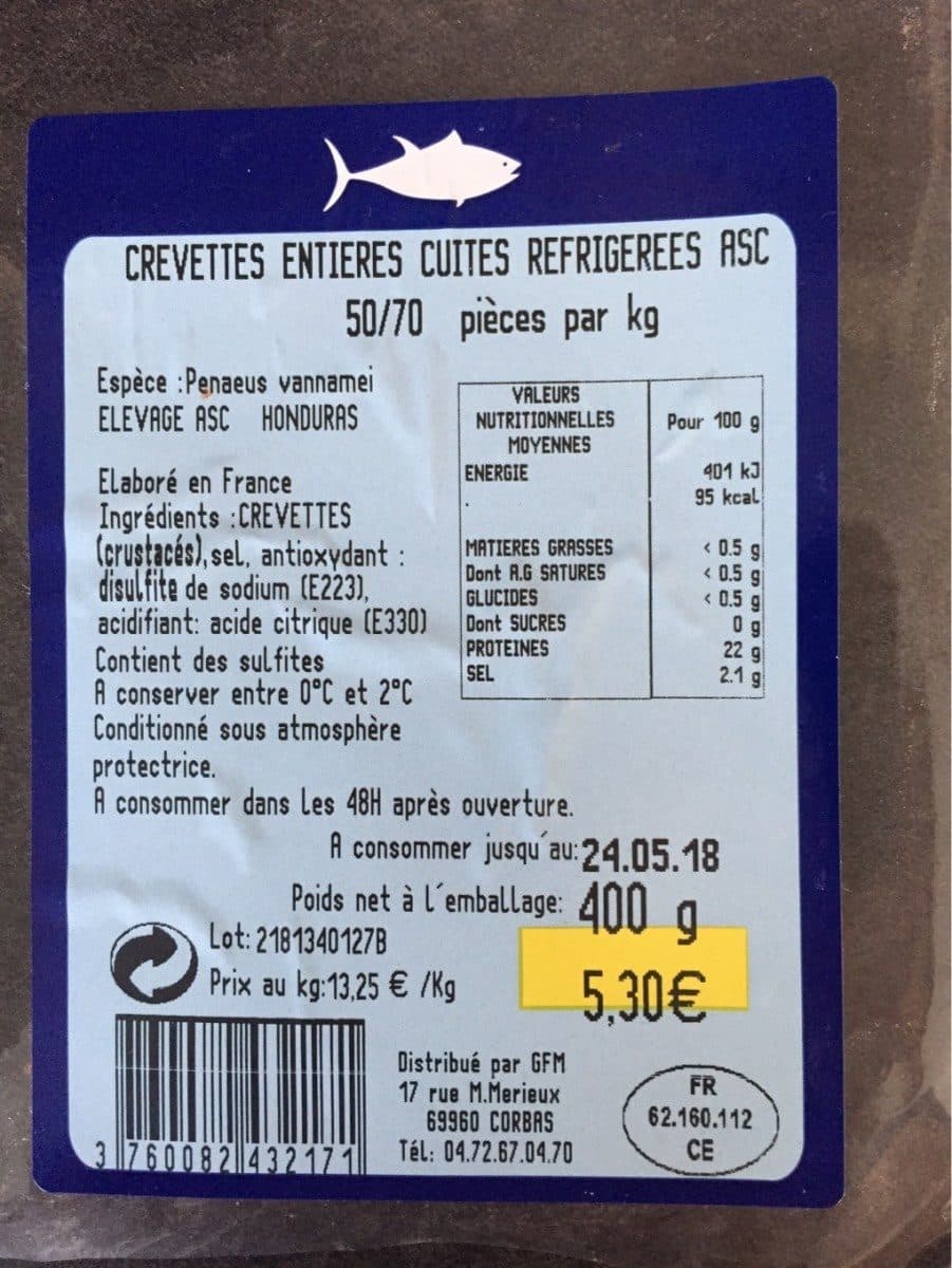 Open Food Facts Crevettes cuites packshot