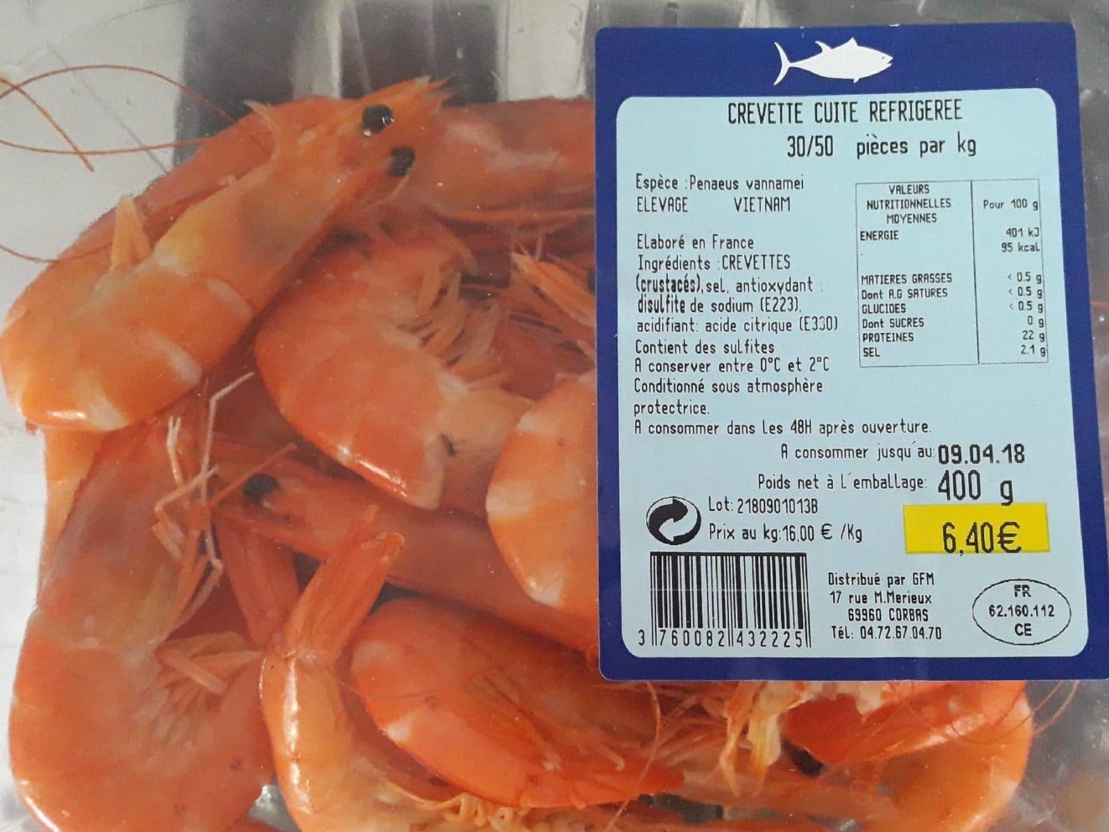 Open Food Facts Crevette cuite réfrigéré packshot