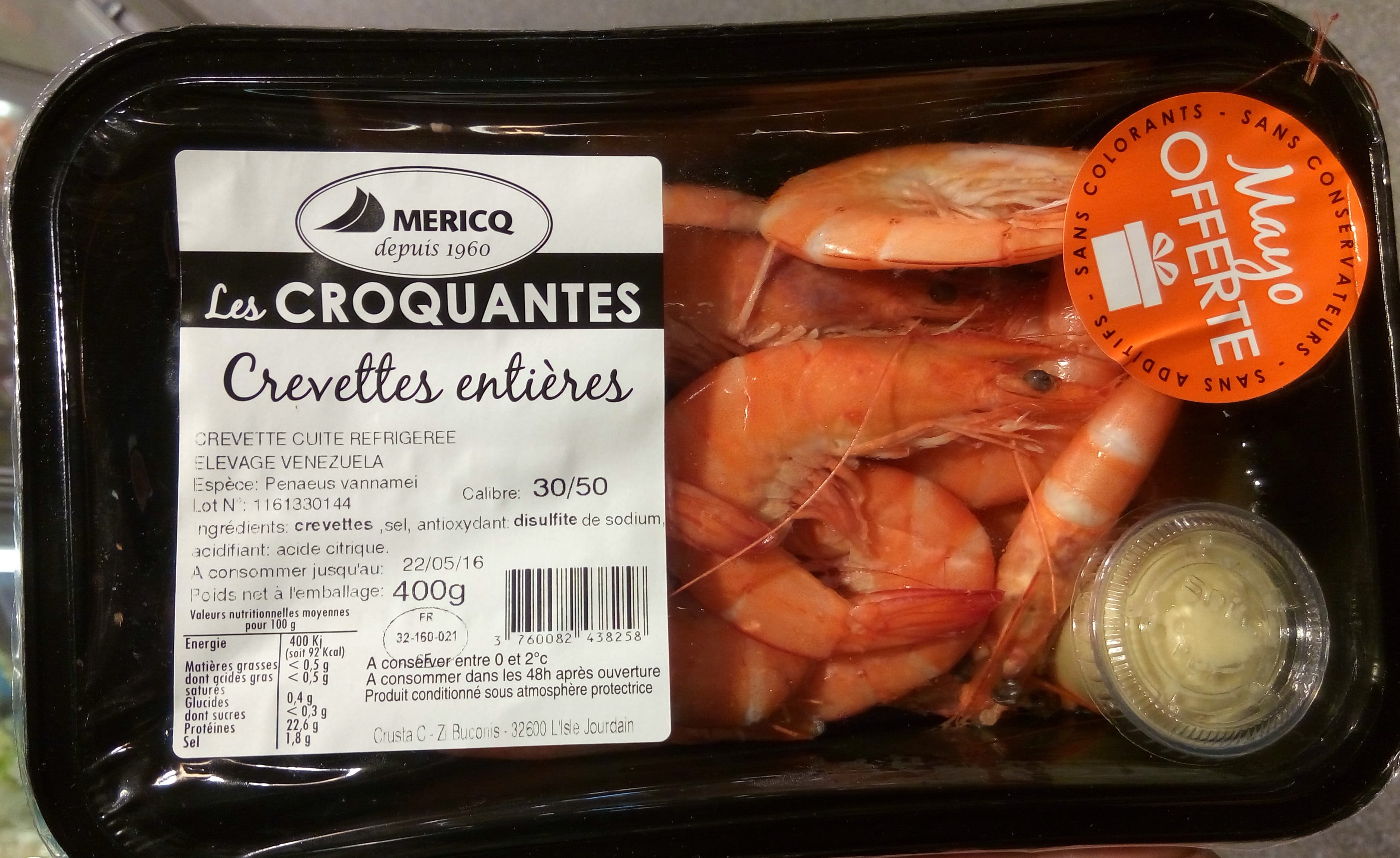 Mericq Crevettes entières packshot