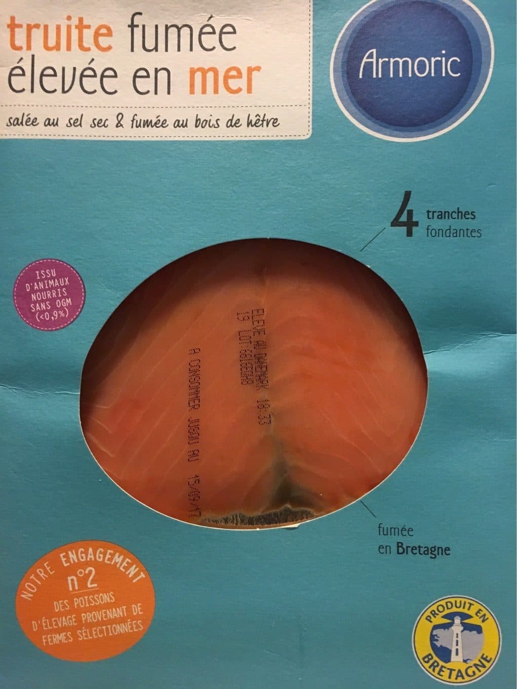 Armoric Armoric Truite fumée élevée en mer le paquet de 4 tranches 120 g packshot