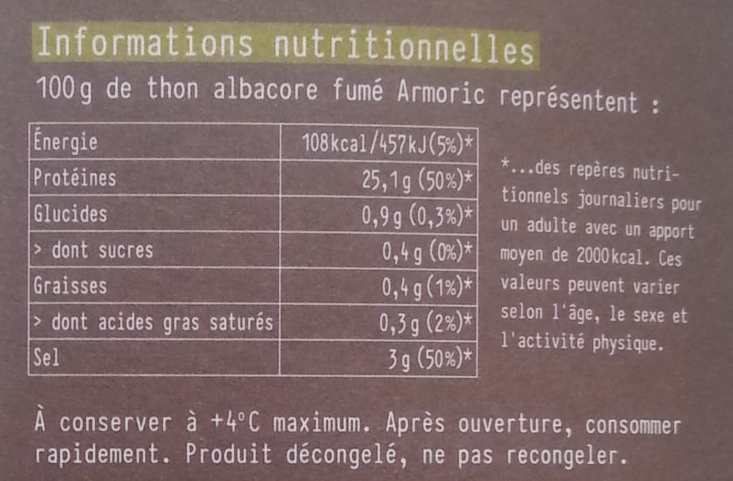 Armoric Les poissons sauvages Thon albacore fumé packshot