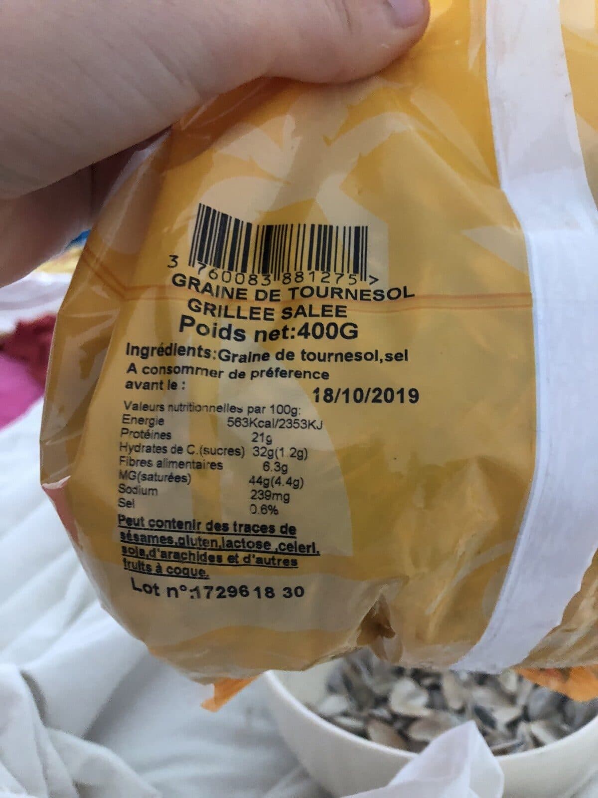 Open Food Facts Graines De Tournesol 500g packshot
