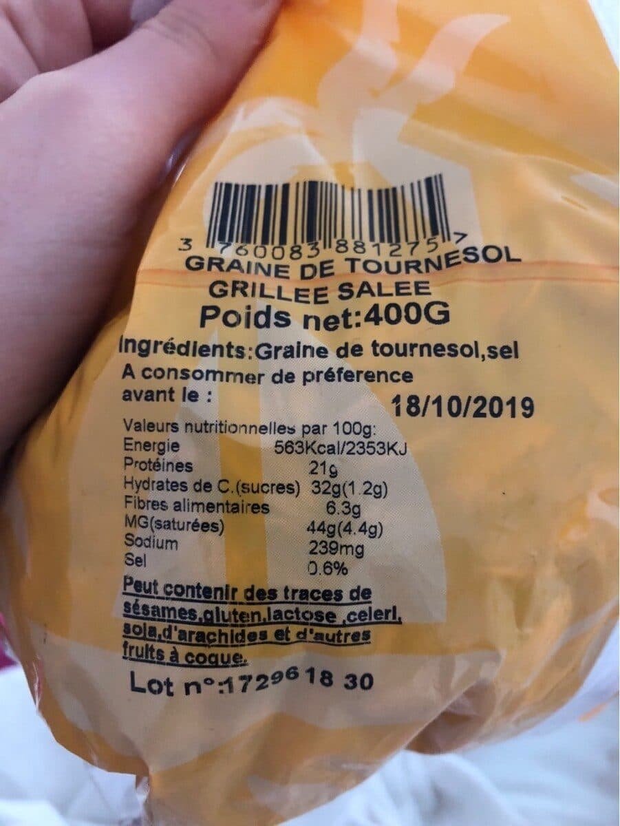 Open Food Facts Graines De Tournesol 500g packshot