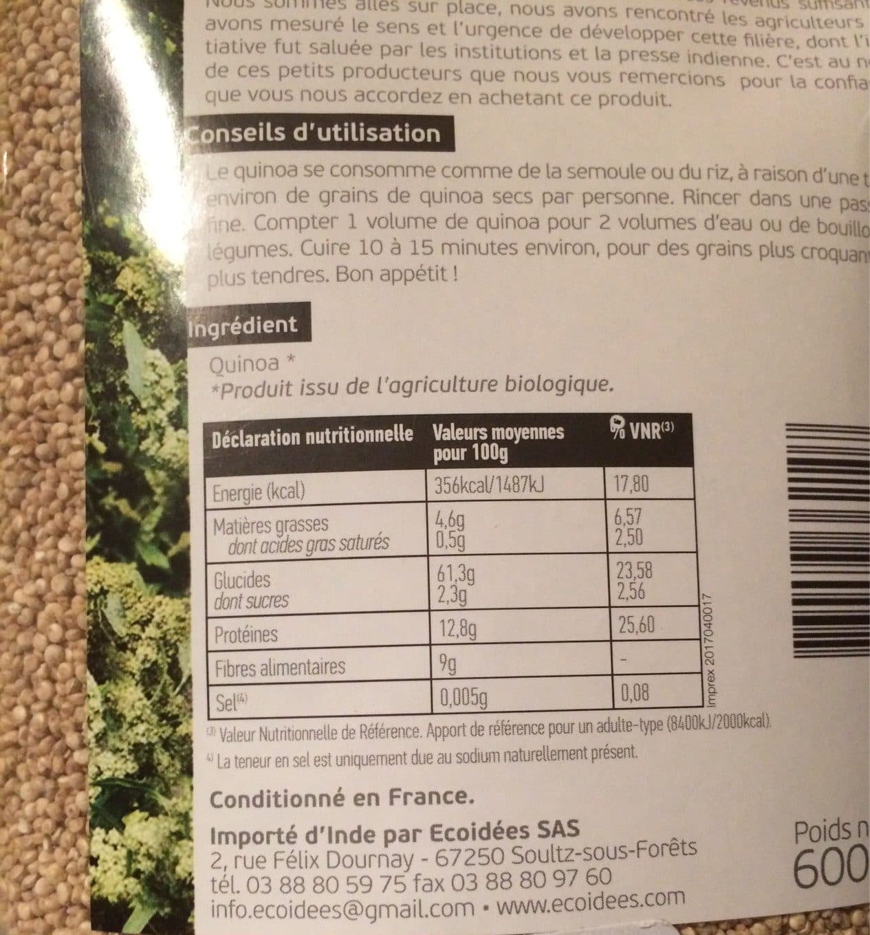 BIOSAGESSE Quinoa indienne BIO - sachet packshot