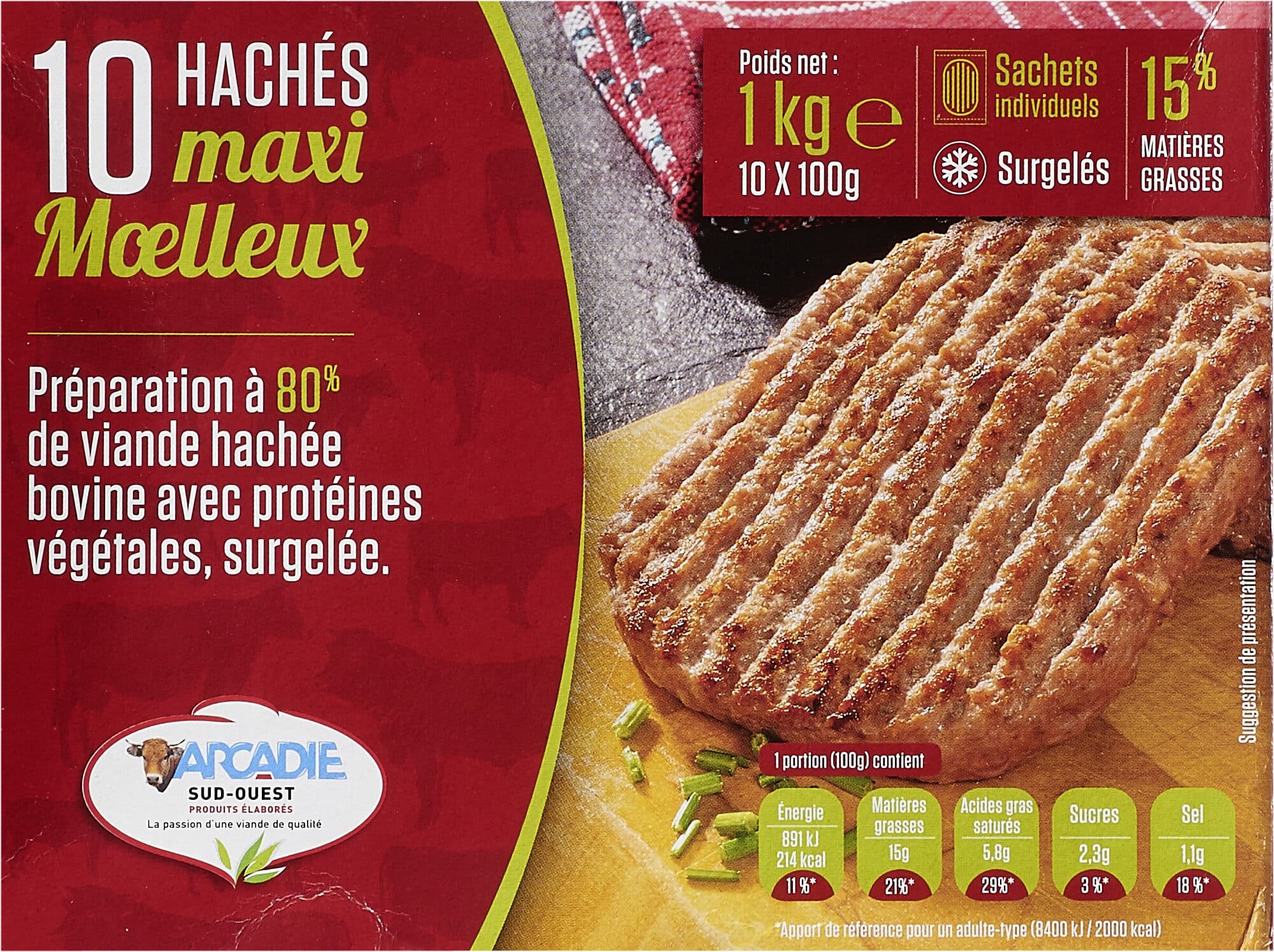 Arcadie Hachés maxi moelleux packshot