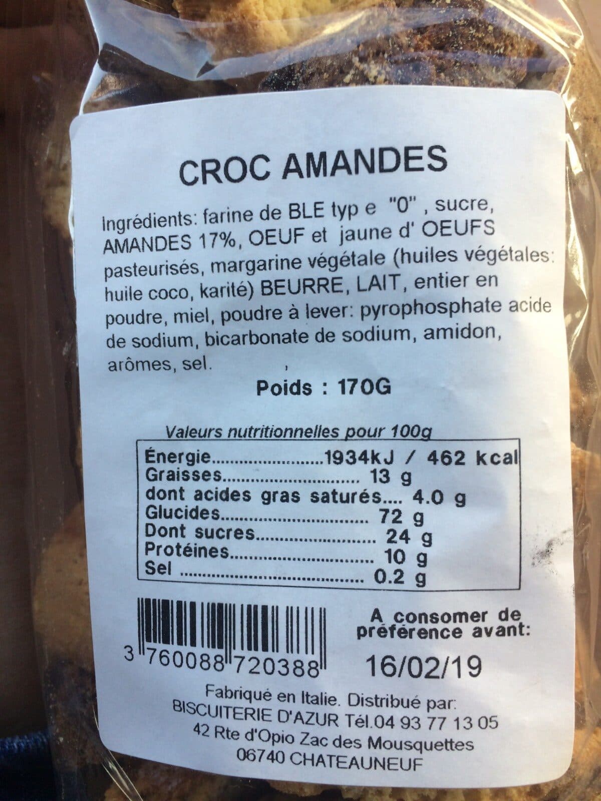 Open Food Facts Croc amandes packshot