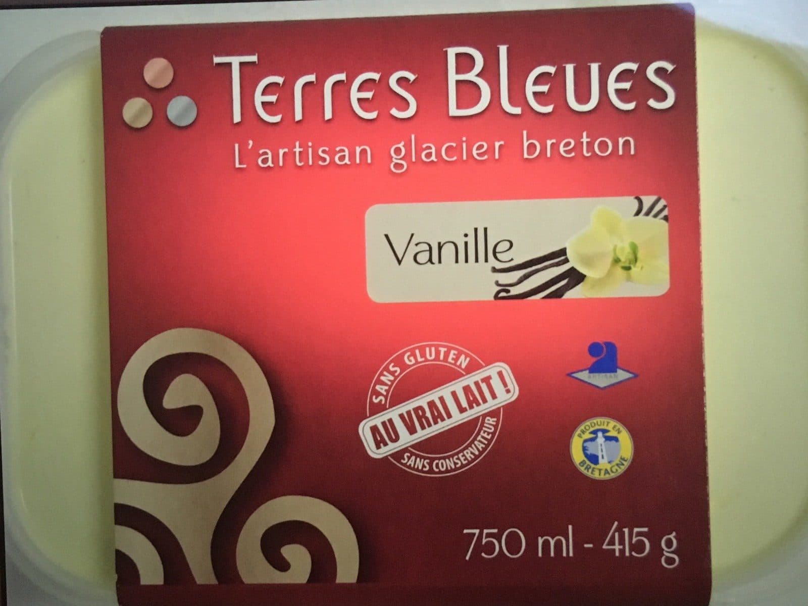 Terres Bleues Crème glacée vanille packshot