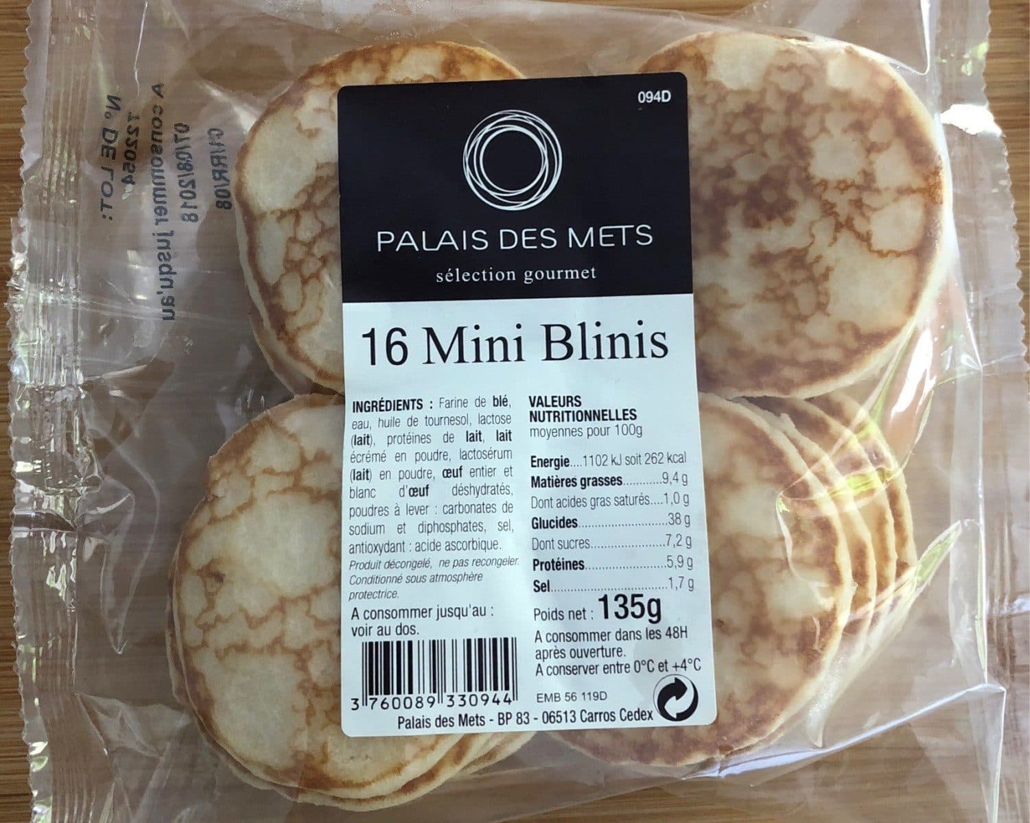 Palais Des Mets 16 Mini Blinis packshot