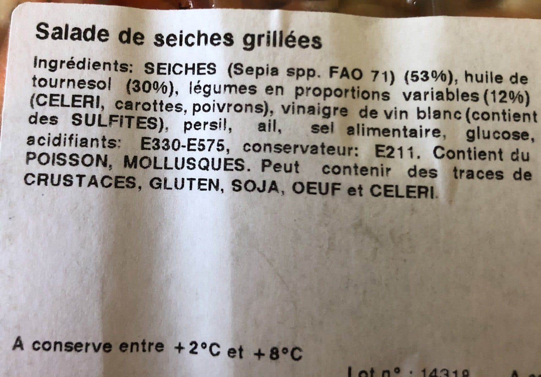 Palais Des Mets salade de seiches grillées packshot