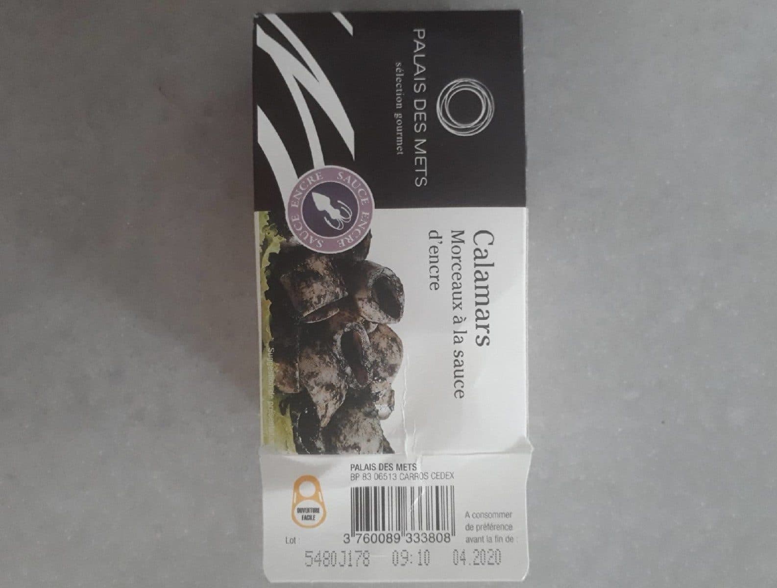 Palais Des Mets Calamars morceaux à la sauce d'encre packshot