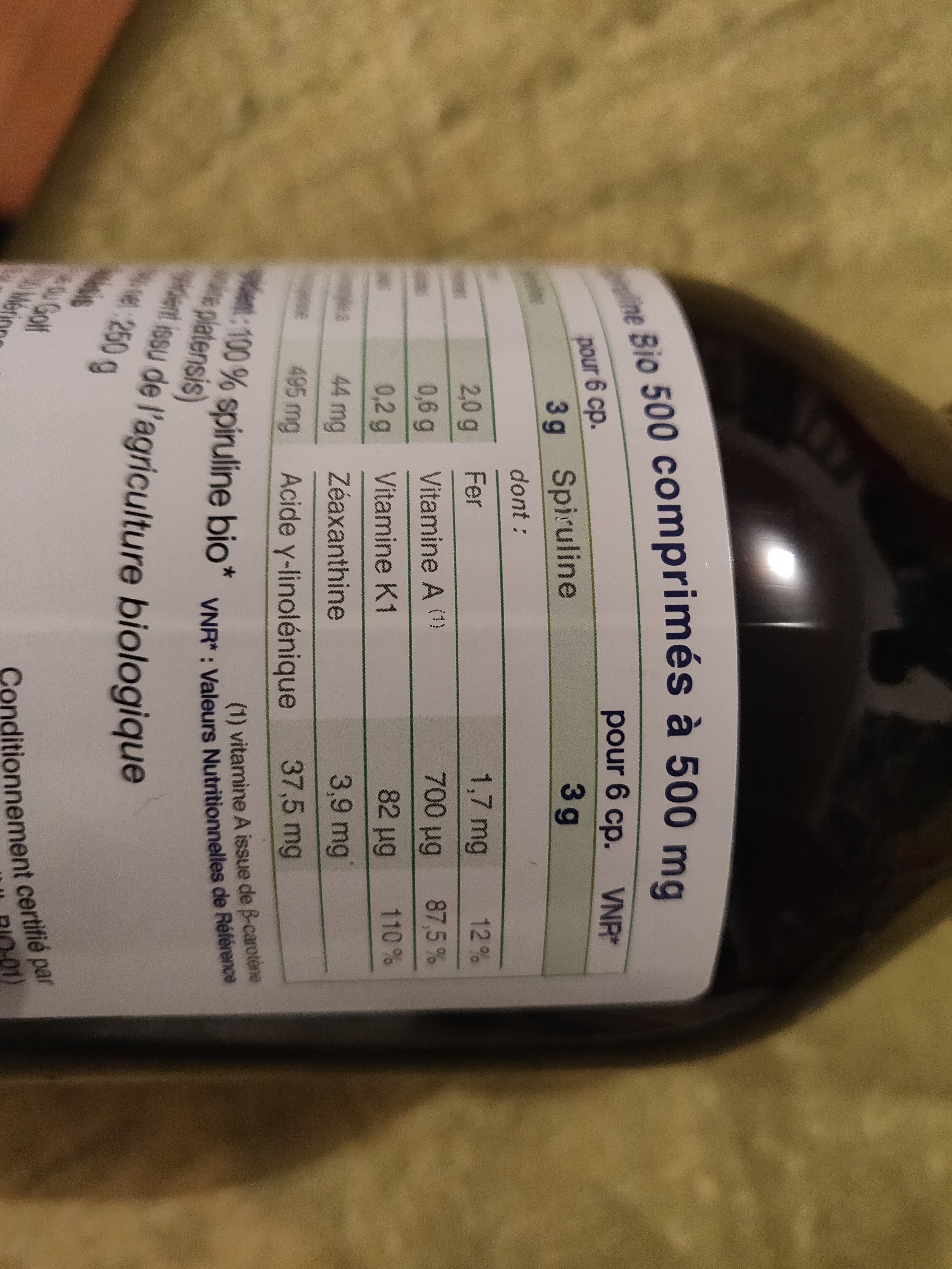 NATESIS Spiruline Bio Tamil Nadu - 500 Comprimés - Natésis packshot