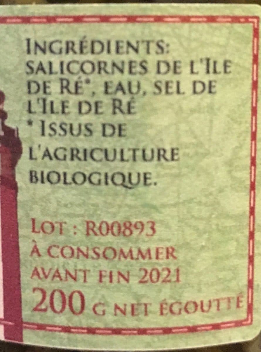 Rivesaline Salicornes au Naturel Bio packshot