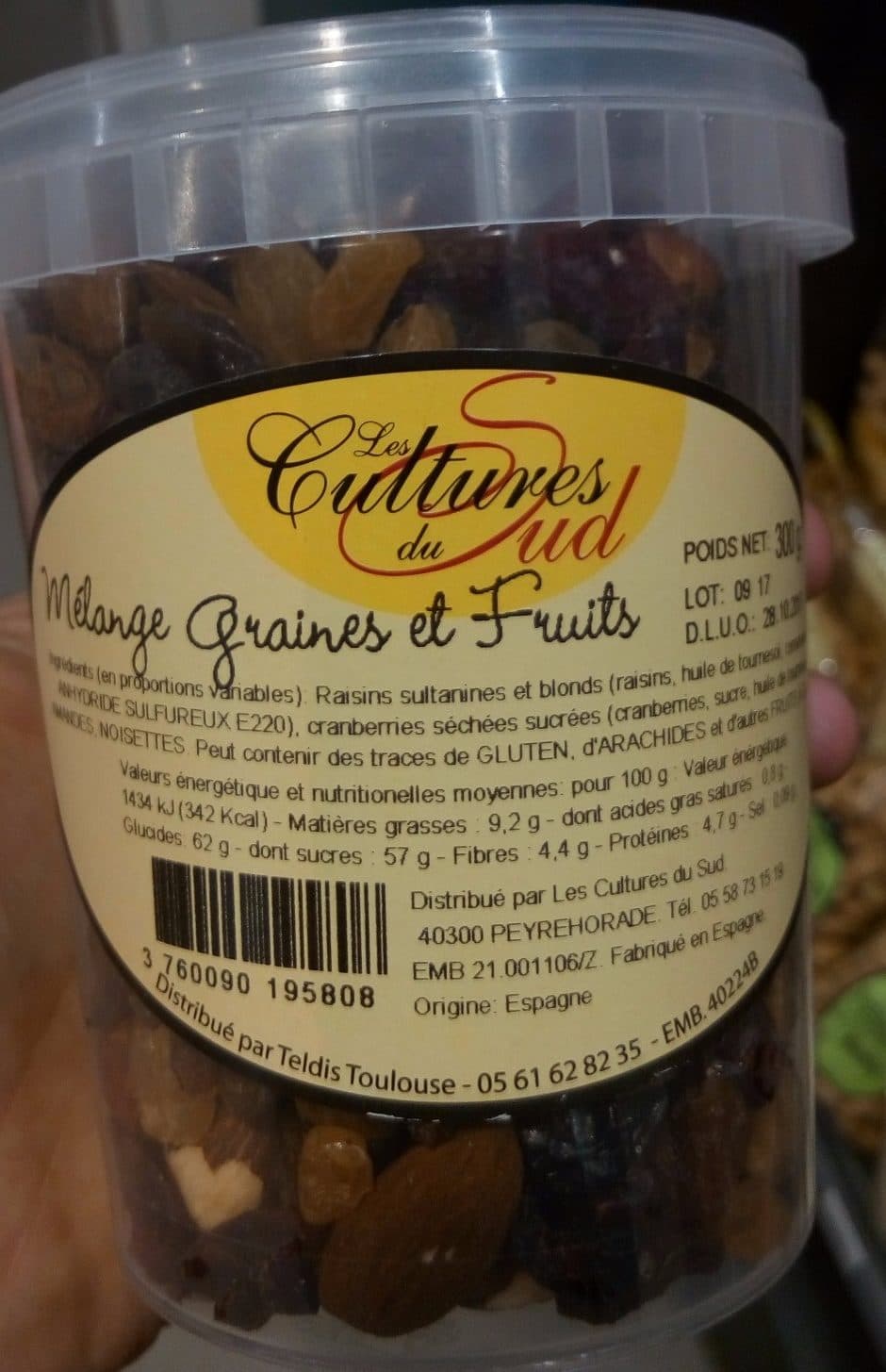 Les Cultures du Sud Mélange Graines et Fruits packshot