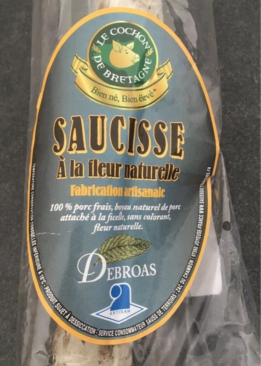 Open Food Facts Saucisse à la fleur naturelle packshot