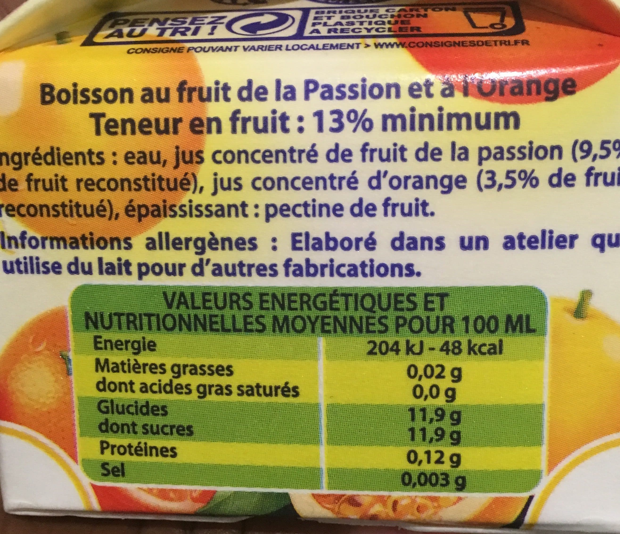 Caresse Guyanaise boisson Orange Passion packshot