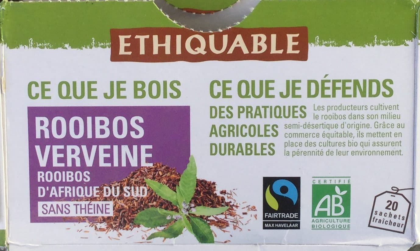 Ethiquable Rooibos verveine packshot