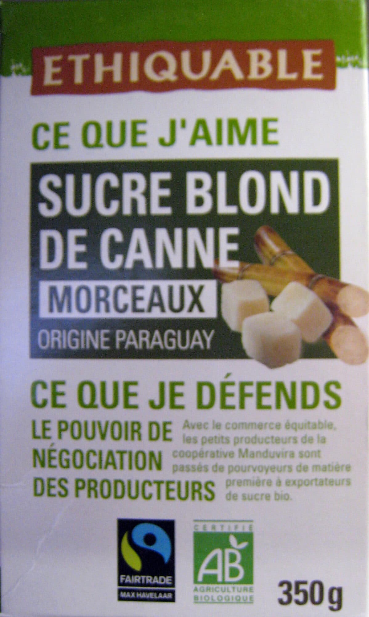 Ethiquable Sucre blond de canne en morceaux bio packshot