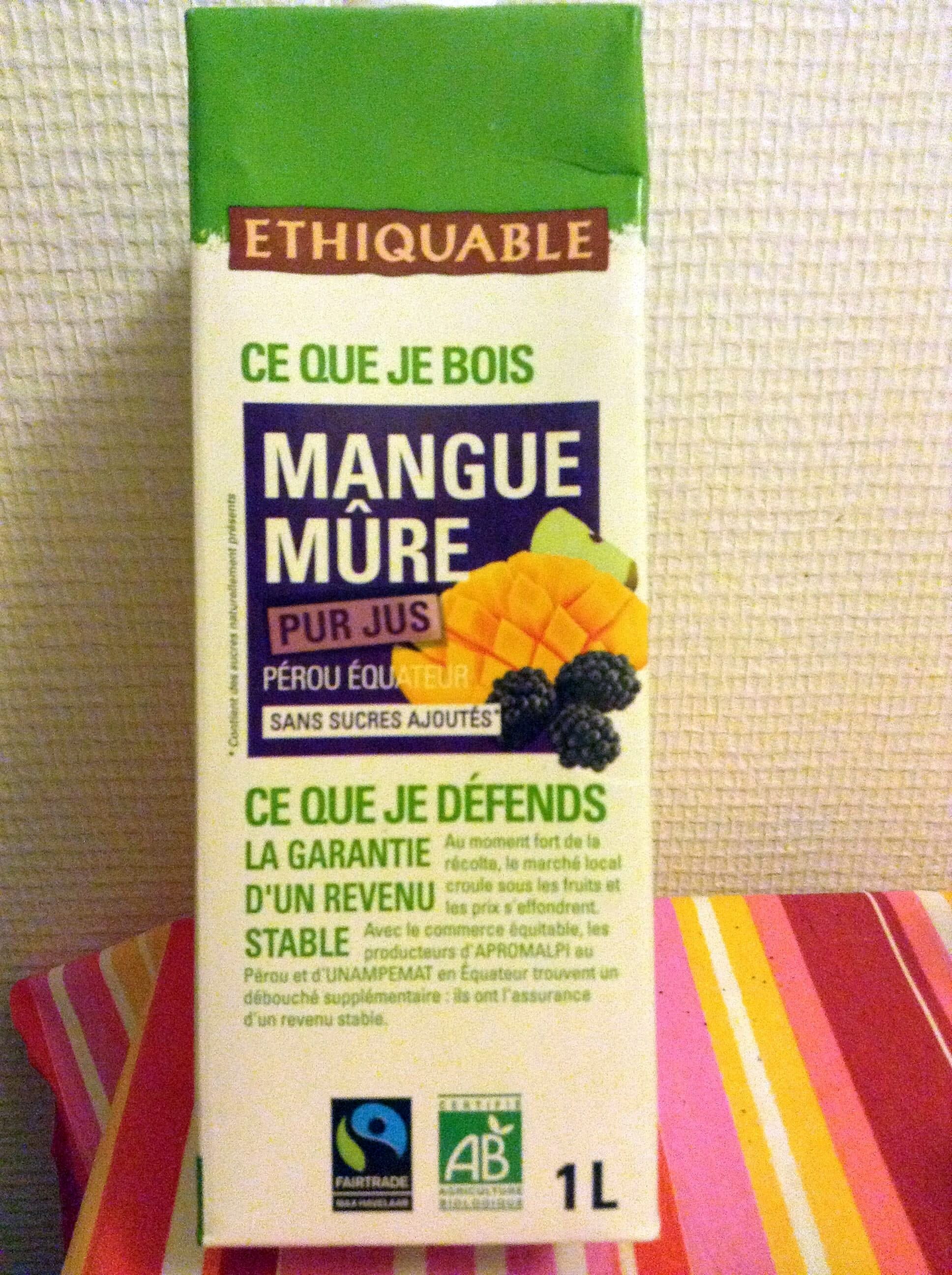 Ethiquable Mangue Mûre Pur Jus bio packshot
