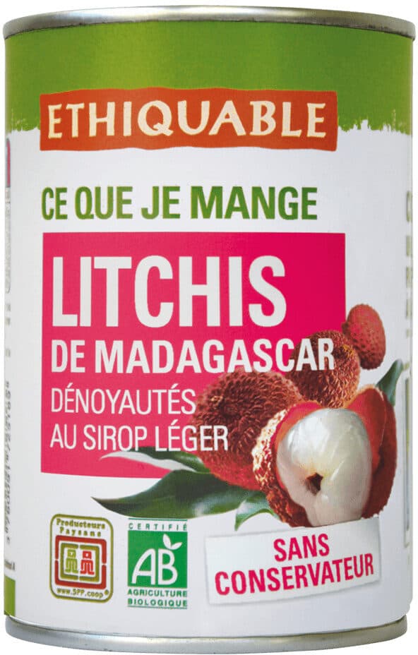 Ethiquable Litchis de Madagascar dénoyautés au sirop léger packshot