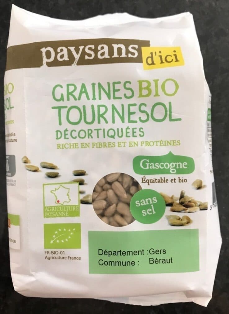 Paysans d'ici Graines bio tournesol décortiquées packshot