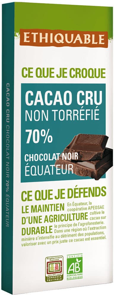 Ethiquable Cacao cru 70% packshot