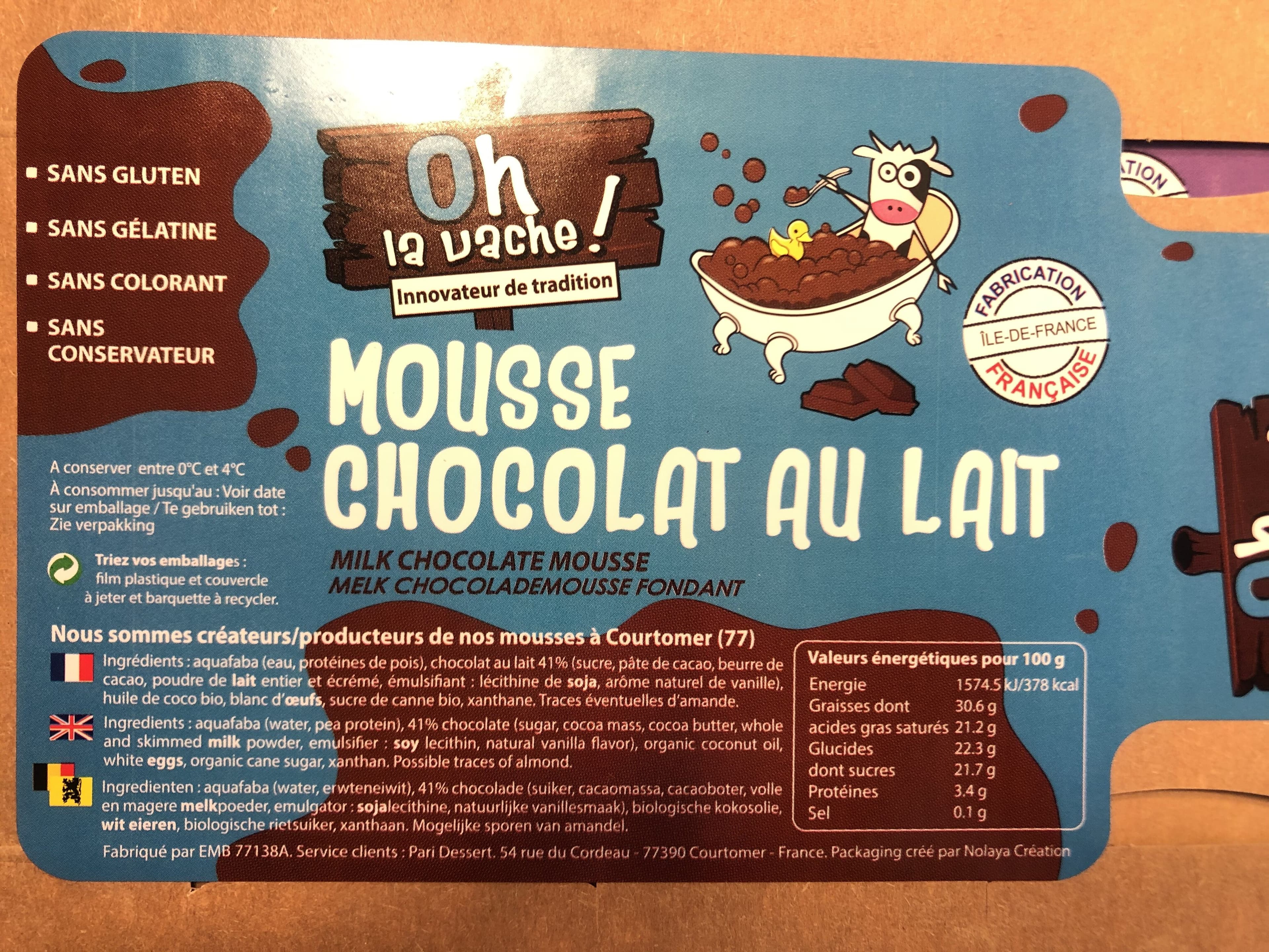 Oh La Vache! Mousse au Chocolat au Lait packshot