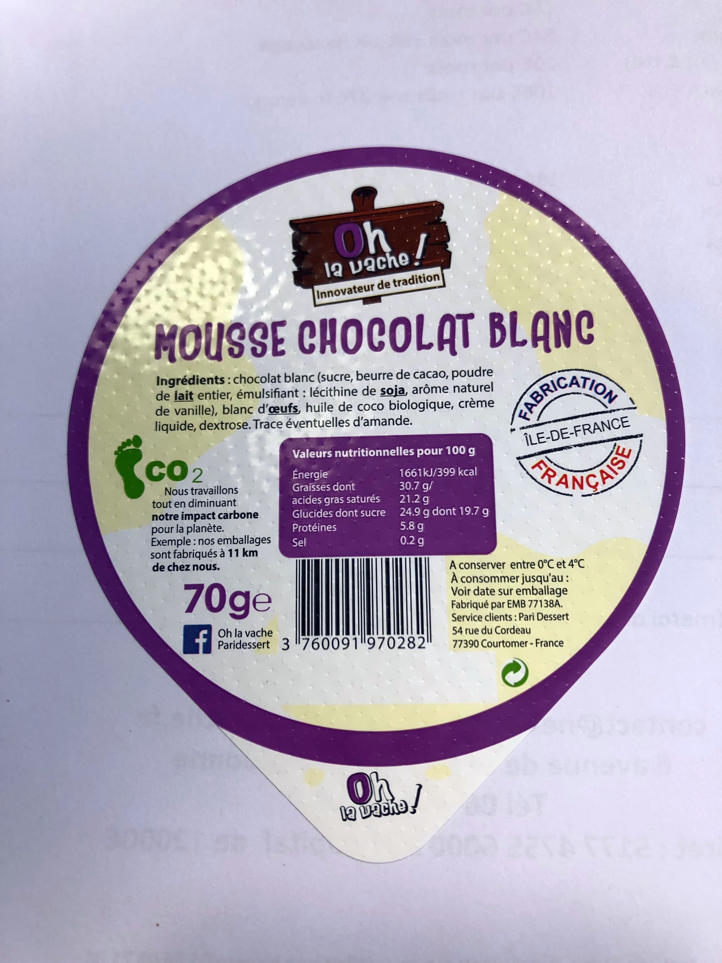 Oh la Vache ! Mousses au Chocolat Blanc packshot