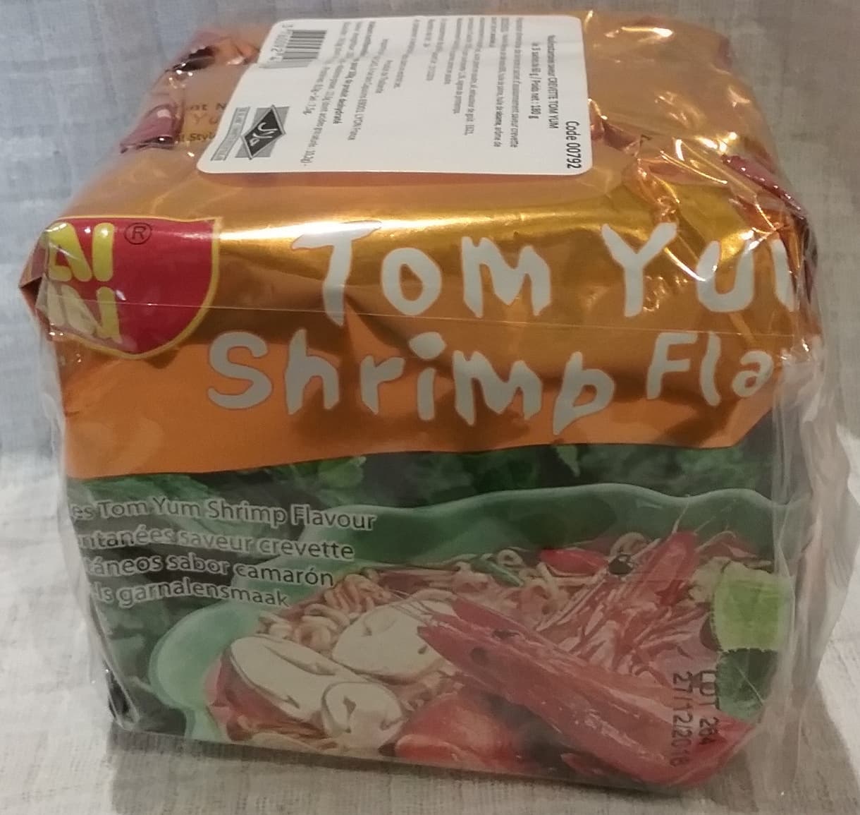 WaiWai Nouilles instantanées saveur crevette TOM YUM packshot