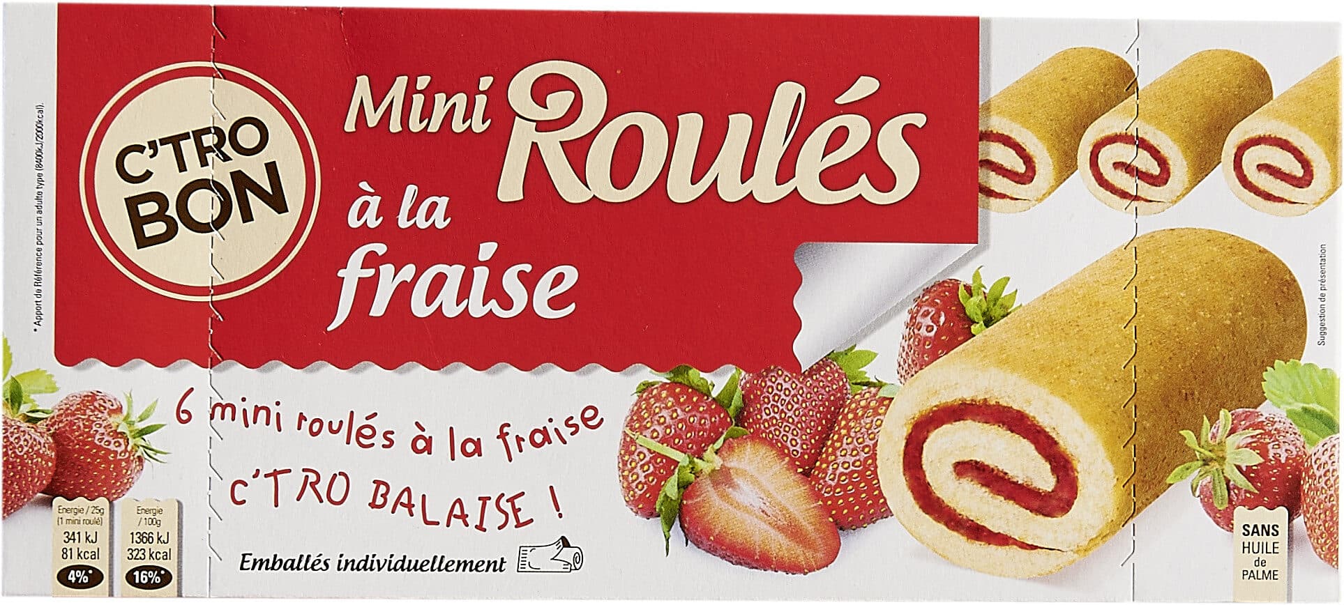 C'TRO BON Mini rolls fourrage a la fraise packshot