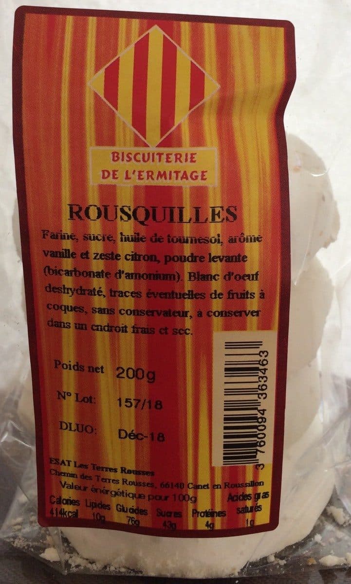 Biscuiterie de l'Ermitage ROUSQUILLES packshot