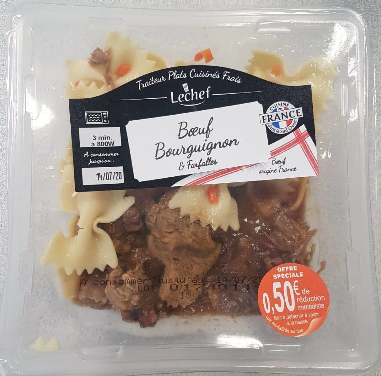 Lechef Bœuf bourguignon et farfalles packshot