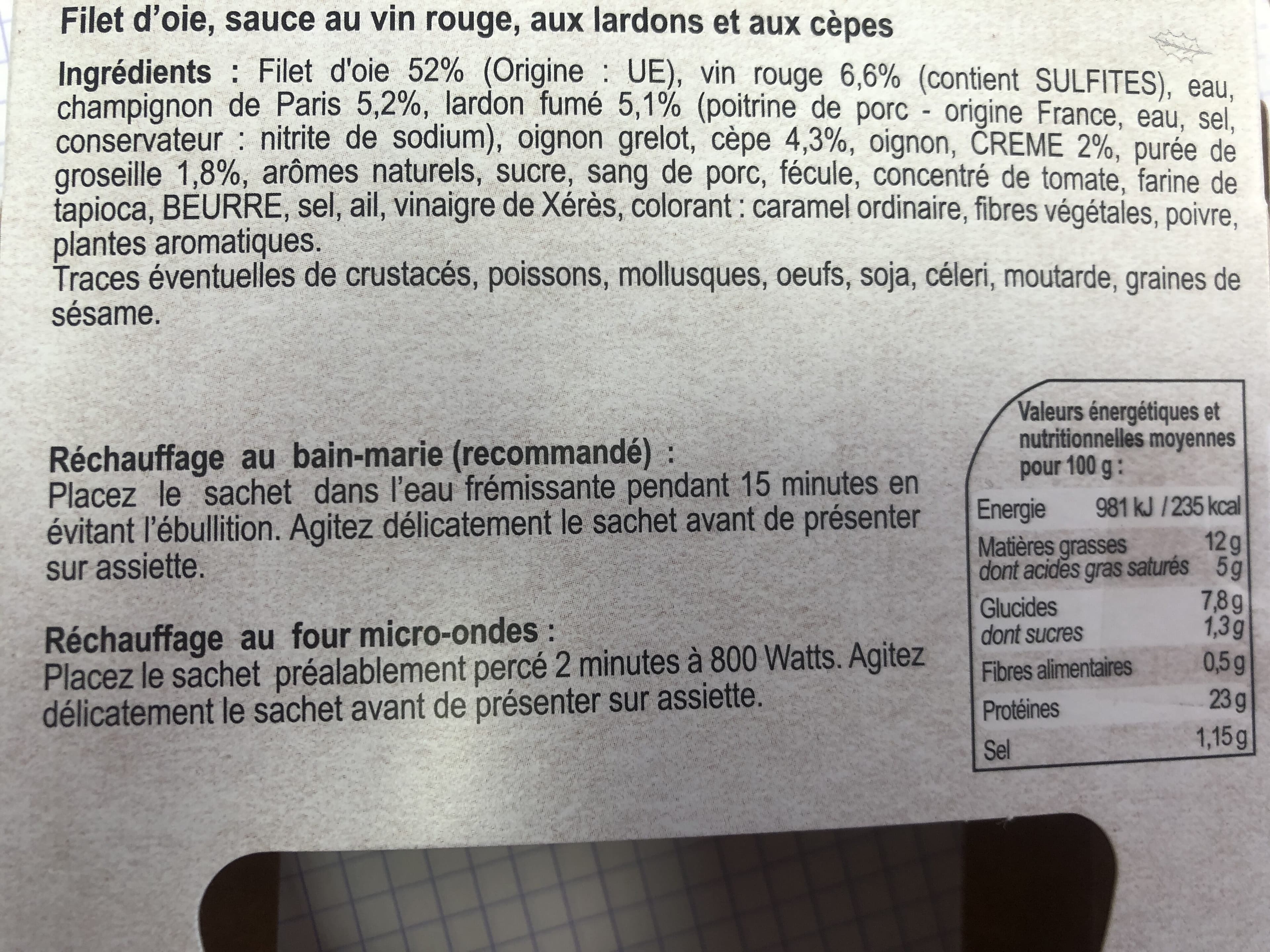 Lechef Filet d'Oie en civet packshot
